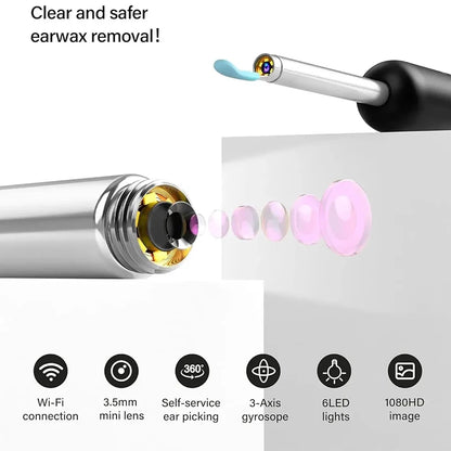 Limpiador de oidos, otoscopio, cámara wifi, accesorios GRATIS, luz led